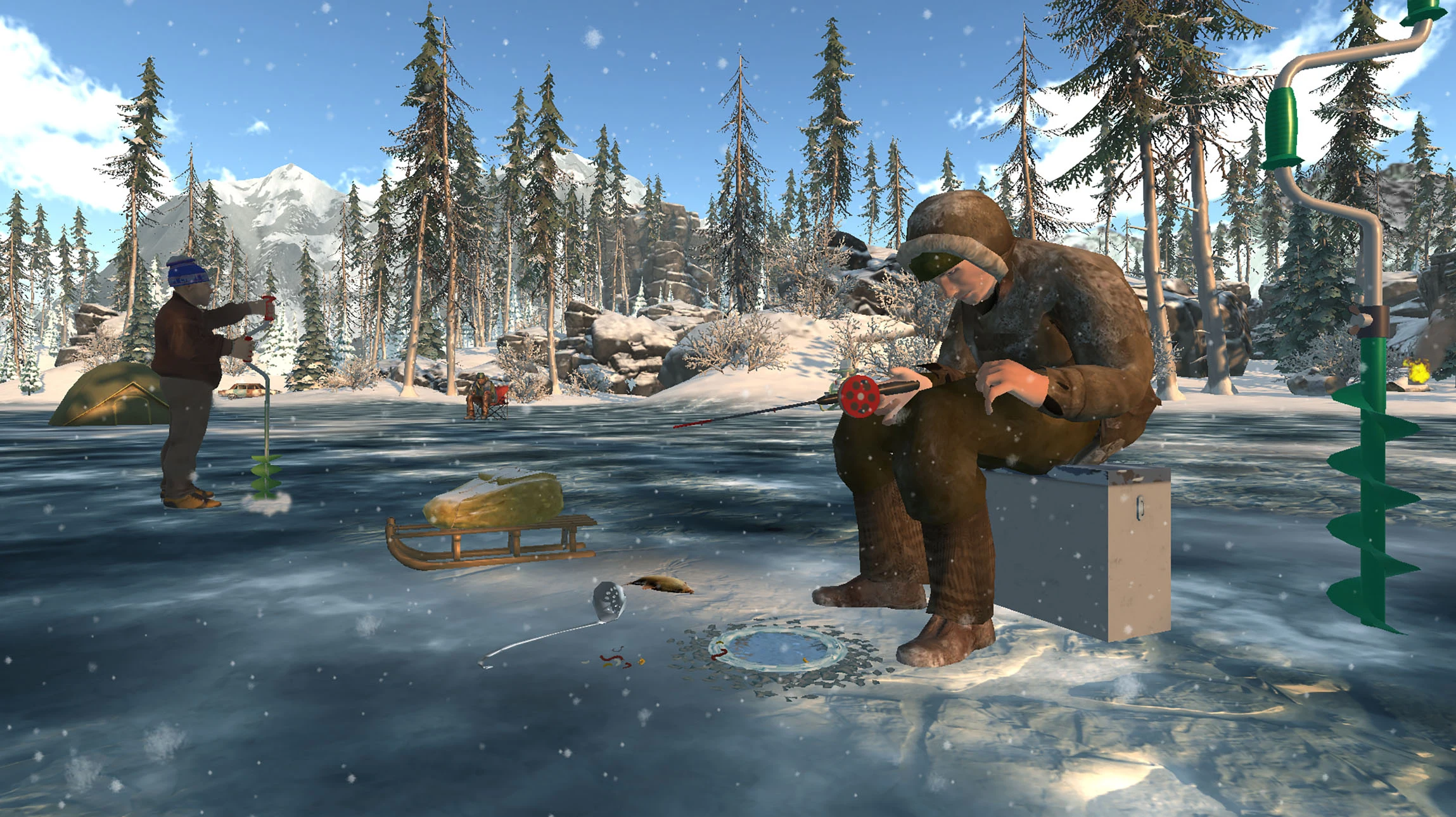 Ice fishing game. Catch bass. screenshot